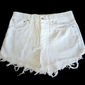 Madewell white denim high waist shorts size 27